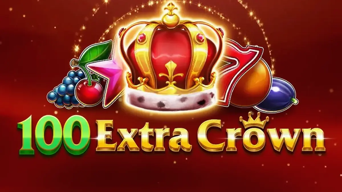 100 Extra Crown slot game screen na may mga prutas at korona