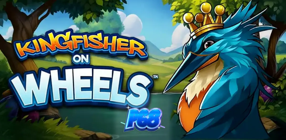 Ang makulay at marangal na disenyo ng Kingfisher on Wheels slot na nagpapakita ng Fortune Wheel at ang crowned kingfisher.